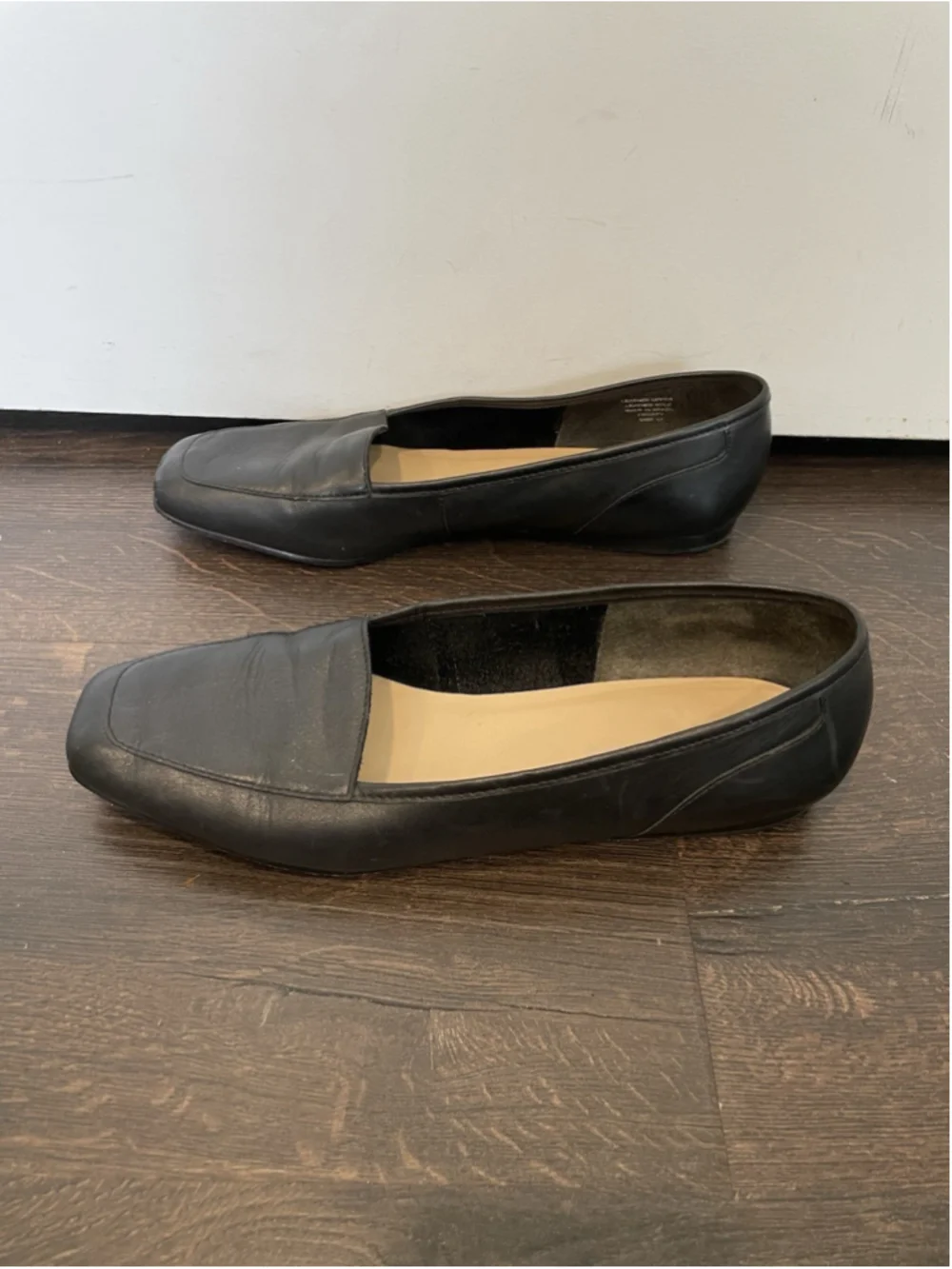 Enzo Angiolini Liberty Black Loafers Women’s Size 8.5M SlipOn Square Toe Leather